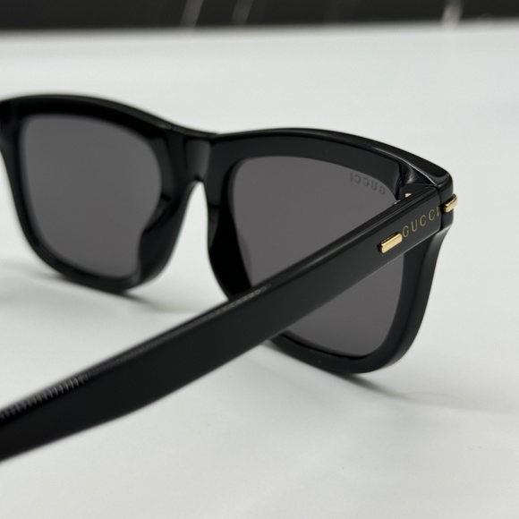 NEW GG1444S 001 GUCCI BLACK GREY SQUARE UNISEX GUCCI SUNGLASSES - Picture 9 of 13